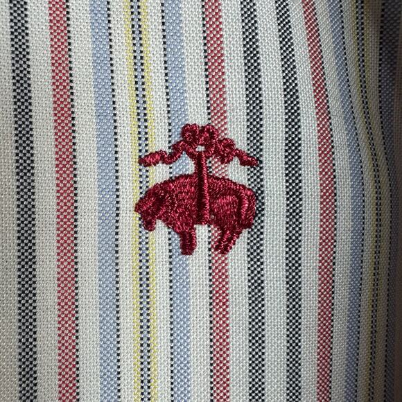 Brooks Bros. 1818 Men XL Button down Suplima no iron shirt Free Lands End Tie - Picture 4 of 11